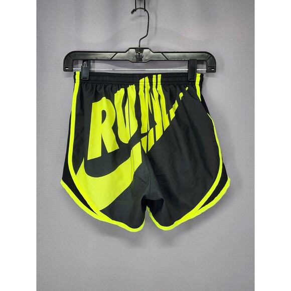 Nike Running Shorts Womens XS Neon Black Run Retro Lined Atheistic Performance - Picture 2 of 8